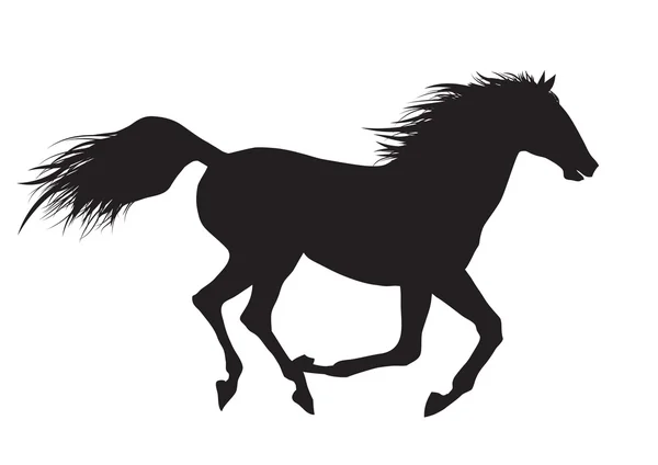 Ilustración vectorial del caballo negro corriendo —  Fotos de Stock