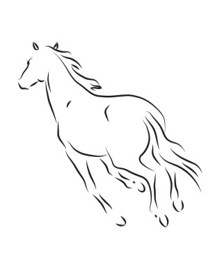 dört nala koşan at silüeti 