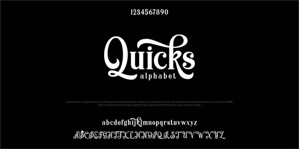 Custom Font Bundle Script Serif Alphabet Vector Illustration — Stock Vector