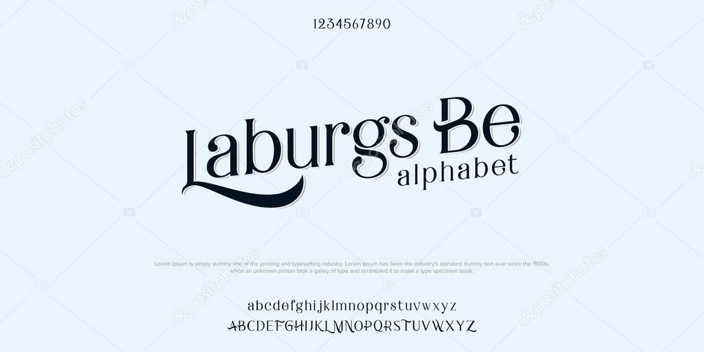 Abstract minimal Serif alphabet fonts. Typography technology vector illustration