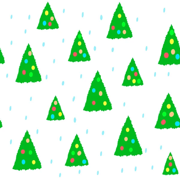 Бесшовный ручной рисунок для рождественской мессы или Нового года с сосной и снегом на фиолетовом фоне, шаблон для текстиля, обоев, упаковки и упаковки бумаги, дизайн обложки, праздничное оформление — стоковый вектор