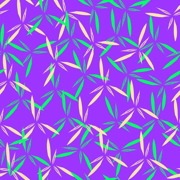 Patrón sin costuras con flores vectorbright dibujadas a mano, adorno geométrico moderno, ilustración para envolver y textiles, impresión de la naturaleza del verano, motivo botánico abstracto para el papel pintado y el diseño de la cubierta — Vector de stock