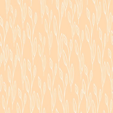 Elle çizilmiş vektör yaprakları, modern süslemeler, kumaş, ambalaj ve tekstil çizimleri, minimalist doğa baskısı, duvar kağıdı ve tasarım için soyut botanik motifler