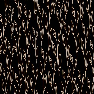 Elle çizilmiş vektör yaprakları, modern süslemeler, kumaş, ambalaj ve tekstil çizimleri, minimalist doğa baskısı, duvar kağıdı ve tasarım için soyut botanik motifler