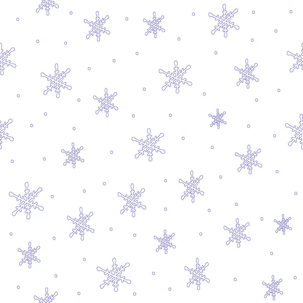 Бесшовный узор со снежинками и снежинками ручной работы, рождество и новогодняя иллюстрация для упаковки бумаги, оформления упаковки и печати на ткани, праздничные обои — стоковый вектор