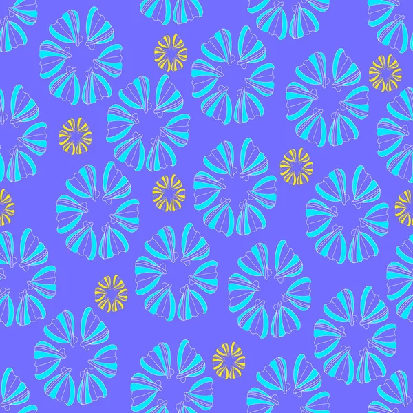 Nahtloses Muster mit handgezeichneten abstrakten Blumen im Doodle-Stil, einfache florale Illustration, Druck für Tapeten und Packpapier, Banner, Einband und Inneneinrichtung, Muttertagsdekoration — Stockvektor