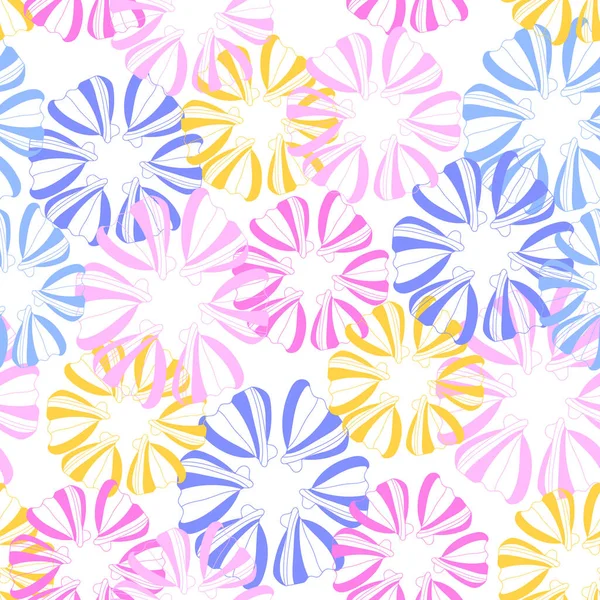 Seamless pattern with hand drawn abstract flower in doodle style,simple floral illustration, print for wallpaper and wrapping paper,banner,cover and interior design,Mothers day decoration — Stock Vector