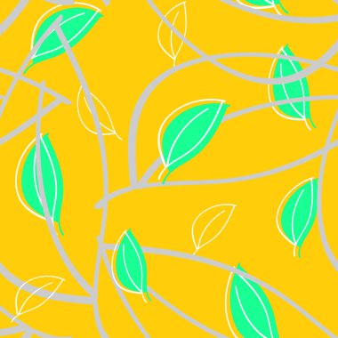 Elle çizilmiş vektör yaprakları, modern süslemeler, kumaş, ambalaj ve tekstil çizimleri, minimalist doğa baskısı, duvar kağıdı ve tasarım için soyut botanik motifler