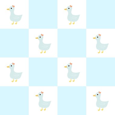 Ördeği kartondan yapılmış kusursuz bir şablon, saf Kawaii geçmişi olan çocuklar..