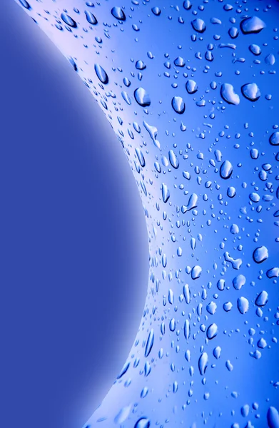 Fondo azul con agua de gota —  Fotos de Stock
