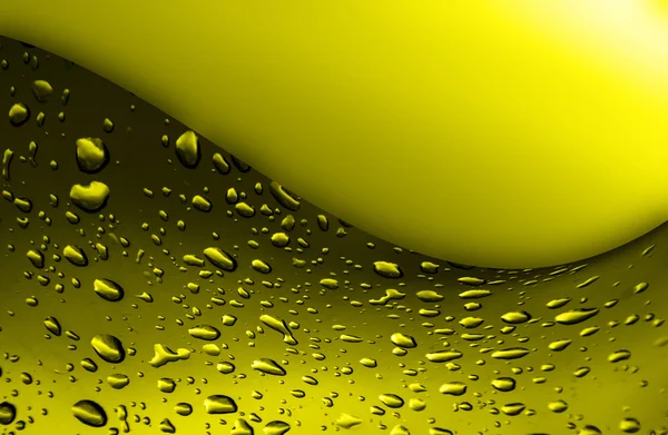 Fondo giallo con goccia d'acqua — Foto Stock