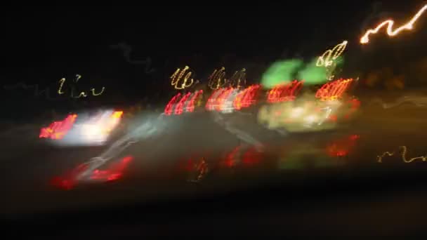高速公路驱动器夜间延时 — 图库视频影像