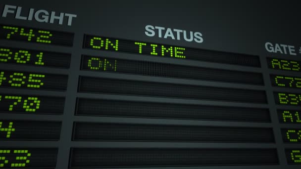 Informazioni di volo in tempo — Video Stock