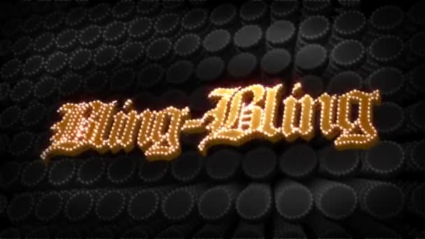 Bling-bling Glitz gnistra text — Stockvideo