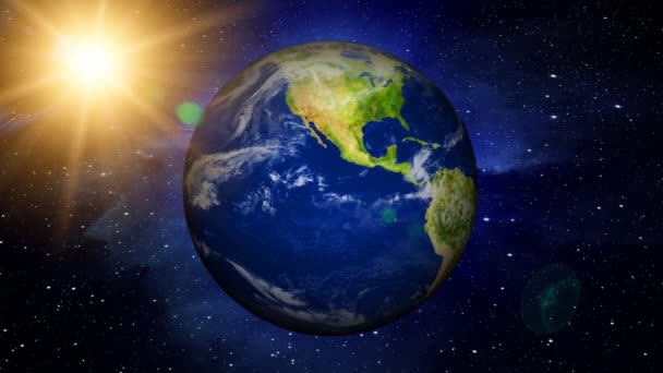 Planeten jorden i rymden (HD loop) — Stockvideo