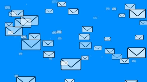 Vuelo de correo (sobres de correo electrónico ) — Vídeo de stock