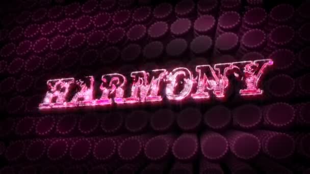 Harmonie - glitzernder Text — Stockvideo