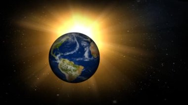 Earth & Sun Fly In 3d