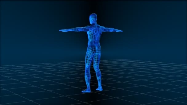 High Tech Profile Man 3D — Stock Video