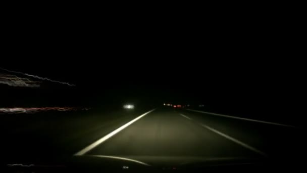 Niemcy Autobahn nocne jazdy — Wideo stockowe