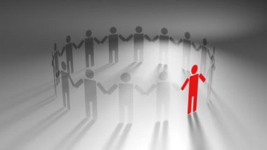 İnsanlar elele, bir kırmızı