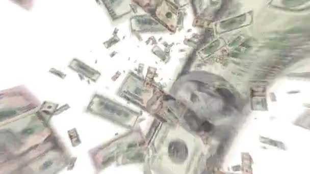 Money Dollar Bills Flying — Stock Video