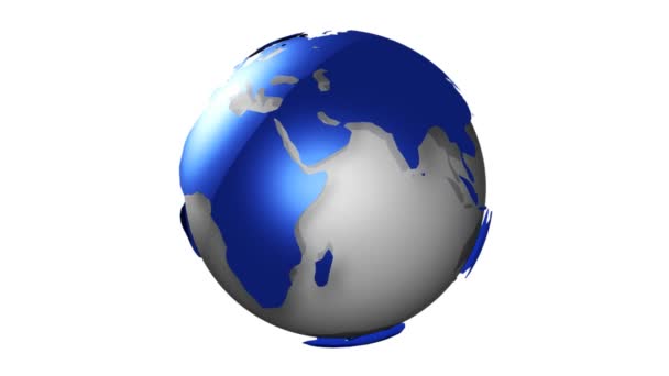 Globe bleu Chrome sur blanc 