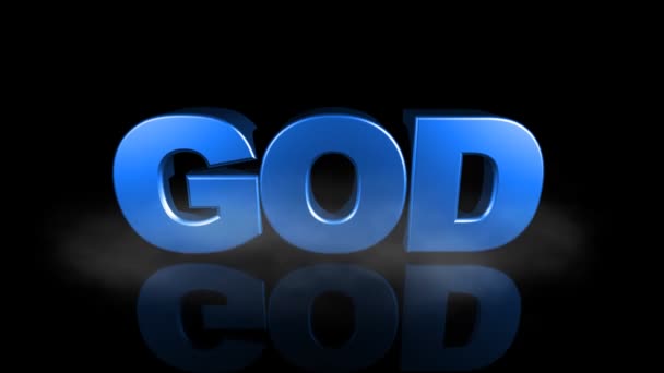 Falling 'GOD' from Sky 3D Text — Stock Video