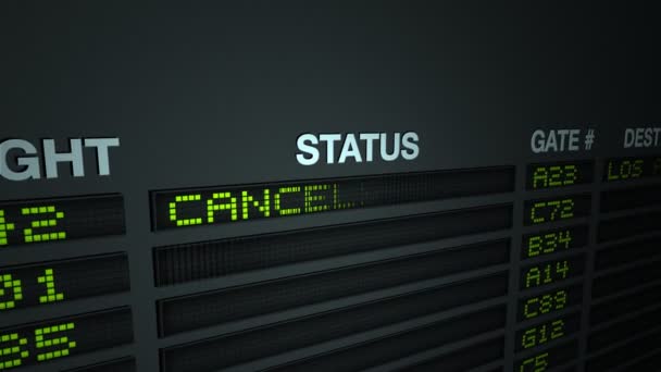 Todos os voos cancelados, Flight Information Board — Vídeo de Stock