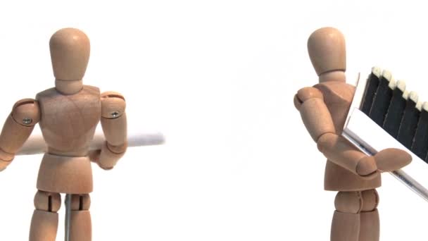 香烟与火柴 (循环的人) — 图库视频影像