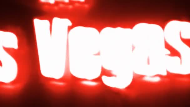Sinal de néon vermelho Las Vegas — Vídeo de Stock