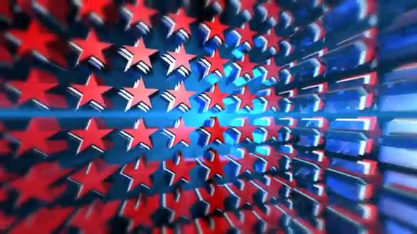 Stars Red White & Blue (3D Animation Loop) — Stock Video