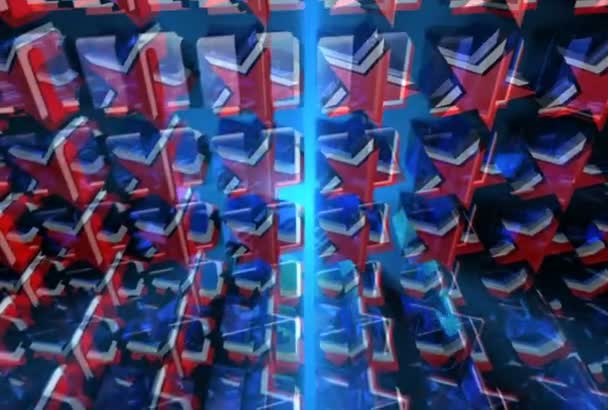 Estrellas Rojo Blanco y Azul (3D Animation Loop ) — Vídeo de stock