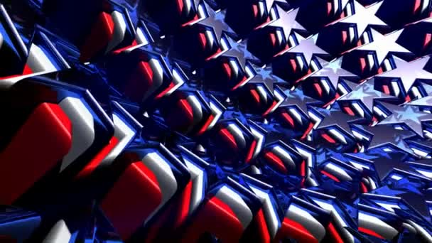 Stars Red White & Blue (3D Animation Loop) — Stock Video