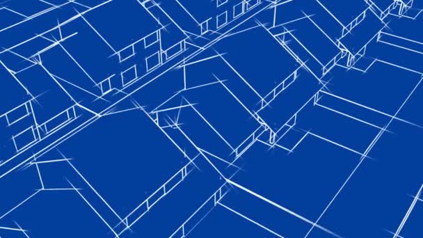 Animación de casas Blueprint (HD Loop ) — Vídeo de stock