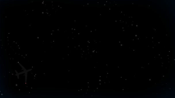 夜の空 (Hd ループを横切って飛んでジェット) — ストック動画