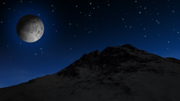 月亮与闪烁的星星高清 — 图库视频影像