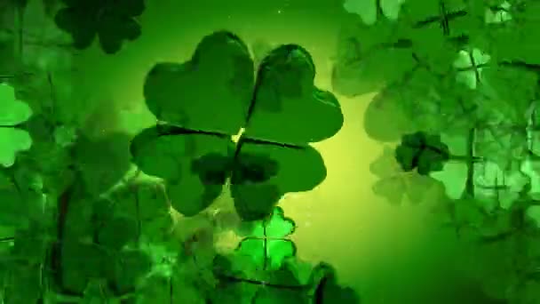 St. Patrick je den - zelená čtyři Leaf Clover animace