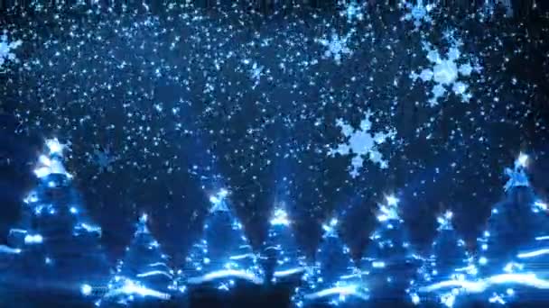Χριστουγεννιάτικα δένδρα και χιόνι (Hd βρόχο) — Αρχείο Βίντεο