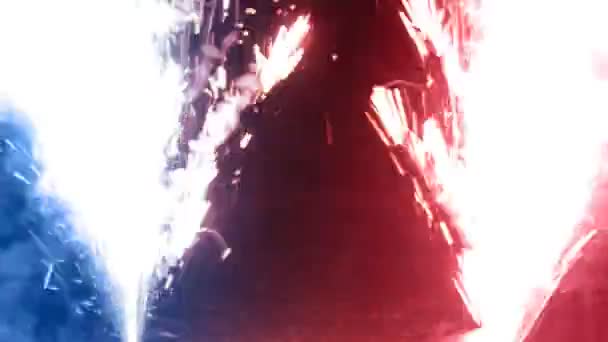 Yangın Sparks ve patlamalar — Stok video