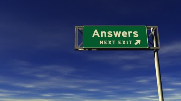Answers Next Exit Sign — Stock Video