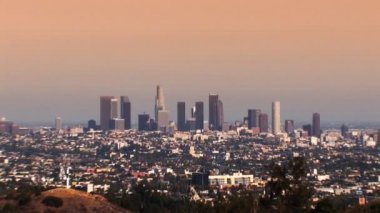 Los Angeles Skyline (zoom Hd gün batımında)
