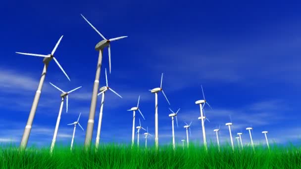 Ветровые турбины — стоковое видео