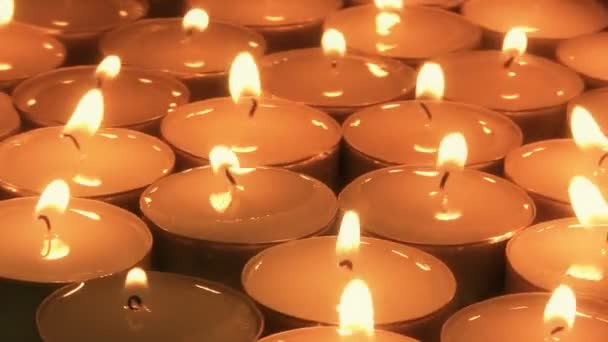 Candele di tè che bruciano — Video Stock