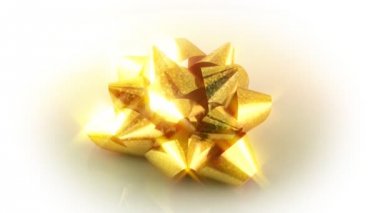 Altın parlak hediye yay