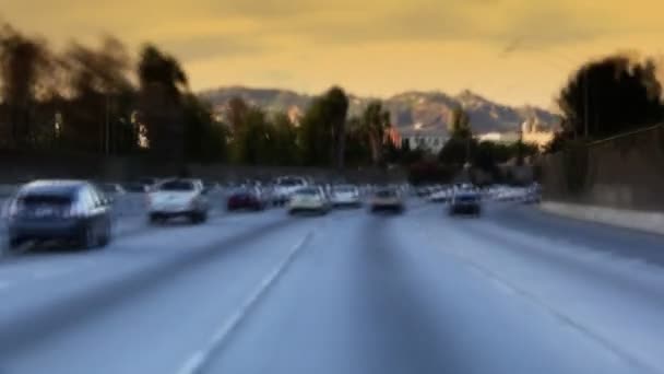 Autopista de tráfico 101 en Hollywood — Vídeo de stock