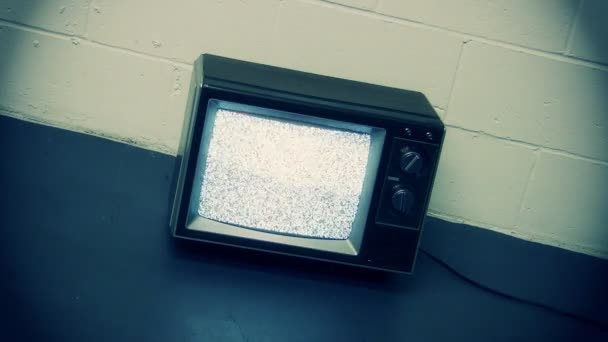 Retro Televisión y estática — Vídeos de Stock