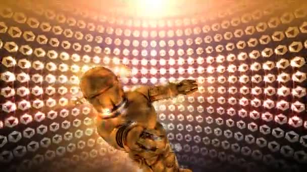 Robot de disco brillante bailando — Vídeos de Stock