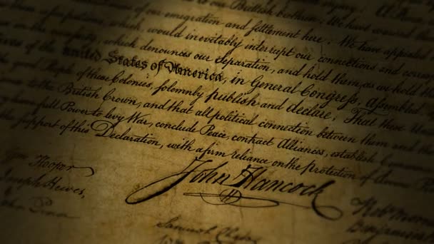 John Hancock, Declaración de Independencia — Vídeos de Stock