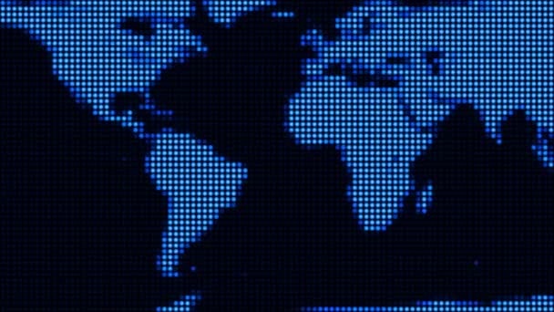 Kaart van de wereld (lus geleid) — Stockvideo
